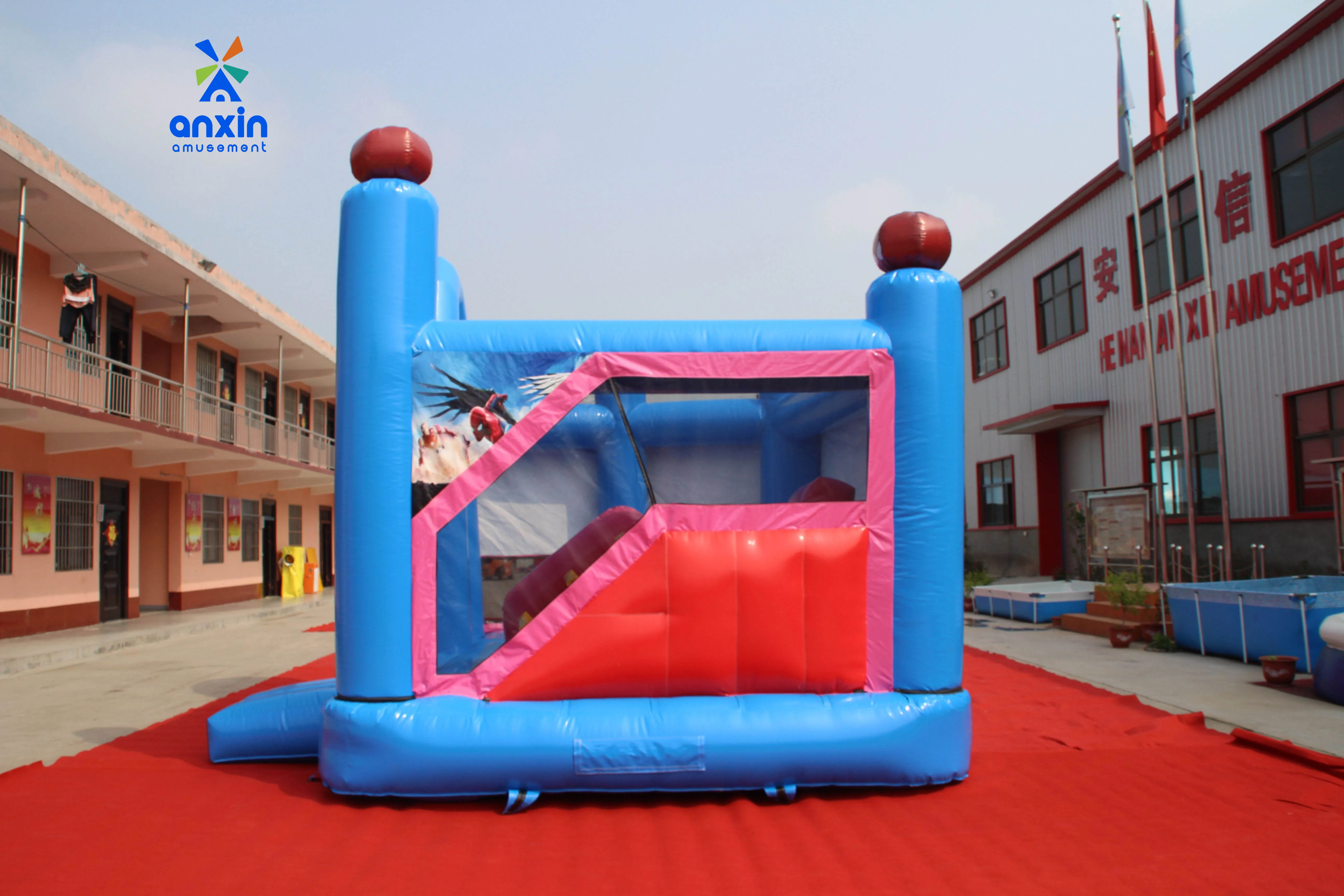 spider man 2024 hot selling inflatable small jumping bed PVC material accept custom commercial rental