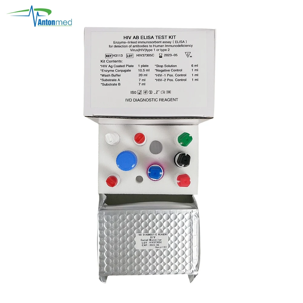 HIV AB ELISA TEST KIT for clinical screening and diagnosis of Human Immunodeficiency Virus infection