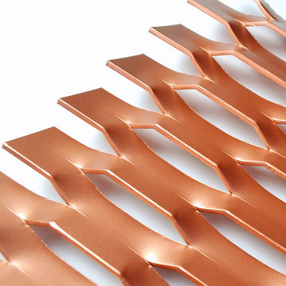 Custom diamond hole aluminum decorative expanded metal mesh panels bending security expanded wire mesh
