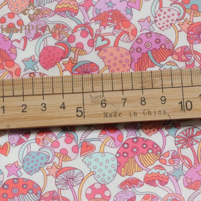 HAPPEAK мягкая 100% хлопчатобумажная ткань с принтом на лужайке под заказ розовый гриб лондонская ткань с принтом свободы