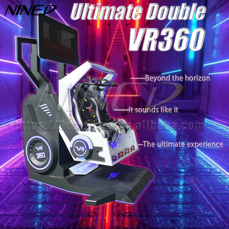 NINED Indoor Amusement Park Equipment Double Seats 360 VR Simulator