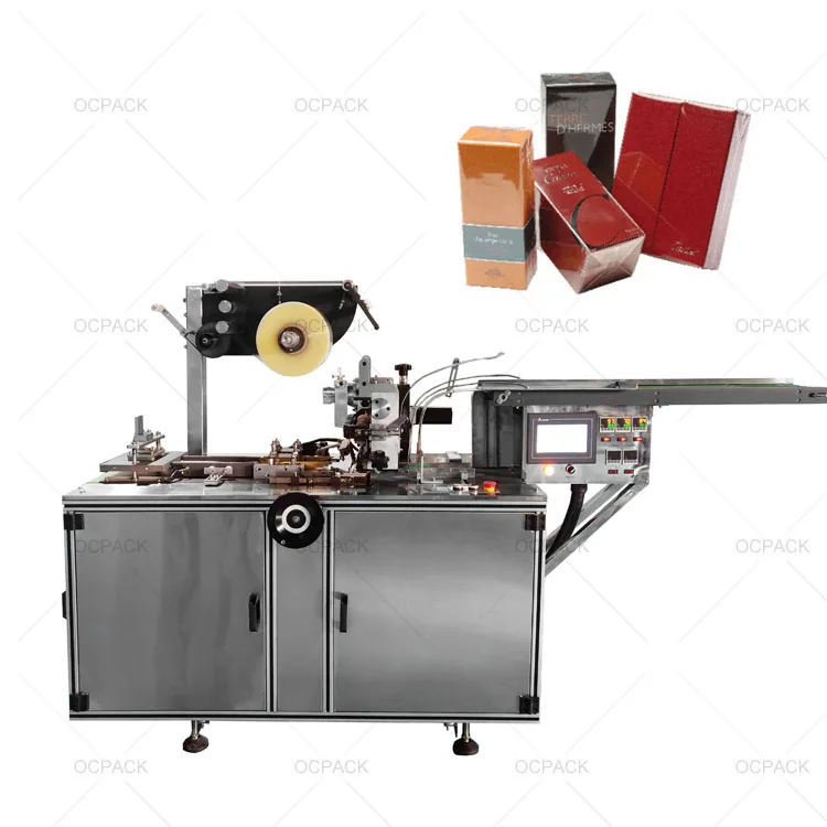 Semi Auto Bopp Transparent Box Cellophane Overwrapping Machine For Small Perfume Cosmetic Box