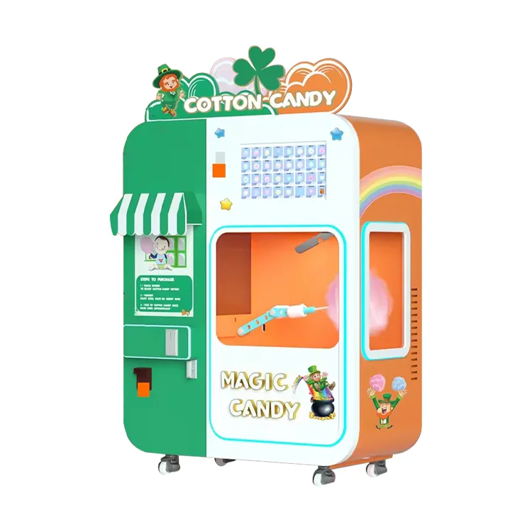 Fully automatic marshmallow vending machine accessories manufacturer cotton candy sugar mini cotton robot
