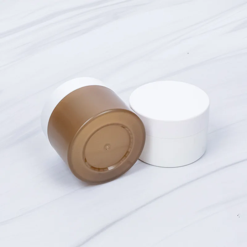 Double-Layer Round 30/50G PP Cream Bottle with Screw Cap 15/30G Capacity Eye Cream Hand Cream Mask Cosmetic Packaging Material