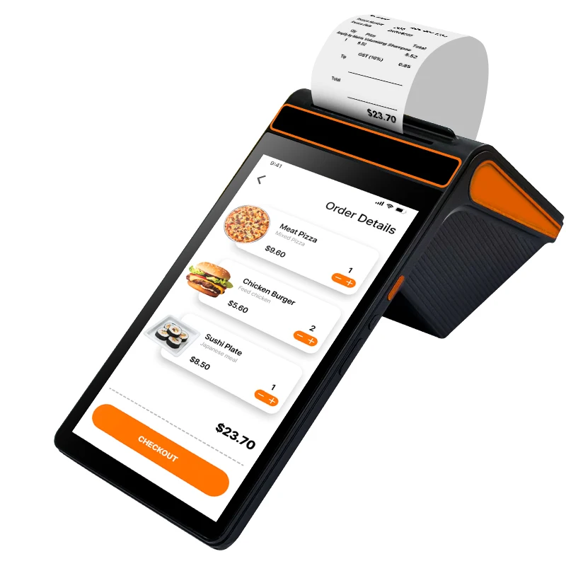 Android 12 All-in-One Mobile POS Tablet Handheld SDK Functionality with NFC Bluetooth 80mm Printer Terminal System
