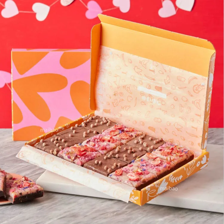 Wholesale Eco Friendly Divider Cake Box Custom Printed Donut Packaging Box Bakery Food Grade Cookie Pastry Chocolate Brownie Box