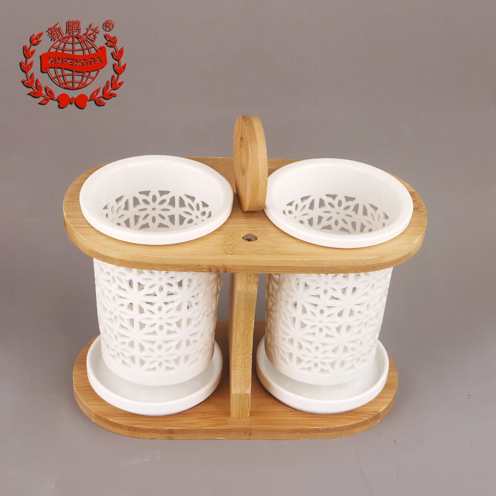 Лидер продаж держатели для кухонных принадлежностей высокого качества керамические палочки с вырезами держатель ложек