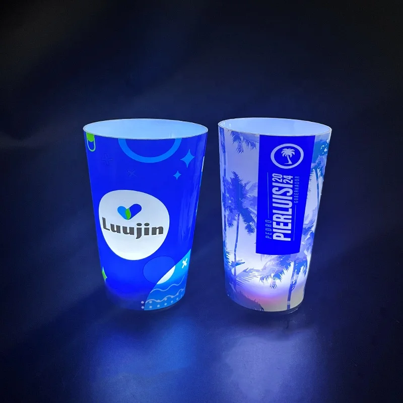 Custom Bar Accessories Party Supplies Led Flashing Cup Light Up Glowing Led Plastic Cup