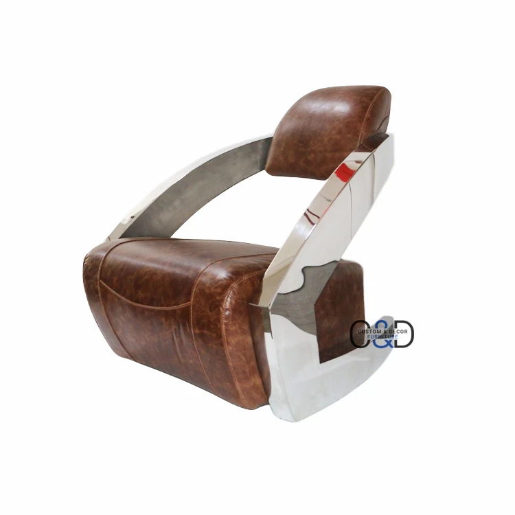 Винтажное кожаное кресло tomcat в стиле ретро, кресло из нержавеющей стали