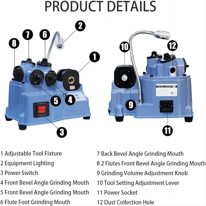 Electric End Mill Grinder Router Bit Grinding Machine Milling Cutter Grinder End Mill Grinding Machine