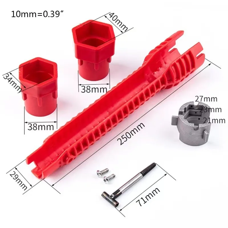 8 In 1 Anti-slip Plumber Key Repair Plumbing Tool Flume Sink Wrench Tools English Key Plumbing Pipe Wrench Bathroom Tool Sets