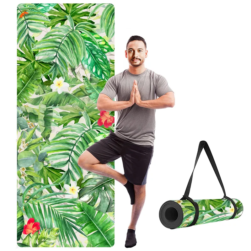 Eco friendly designer Non Slip Exercise Fitness customized printing 6mm Tpe Yoga Mat Pilates custom yoga mat for meditation yoga