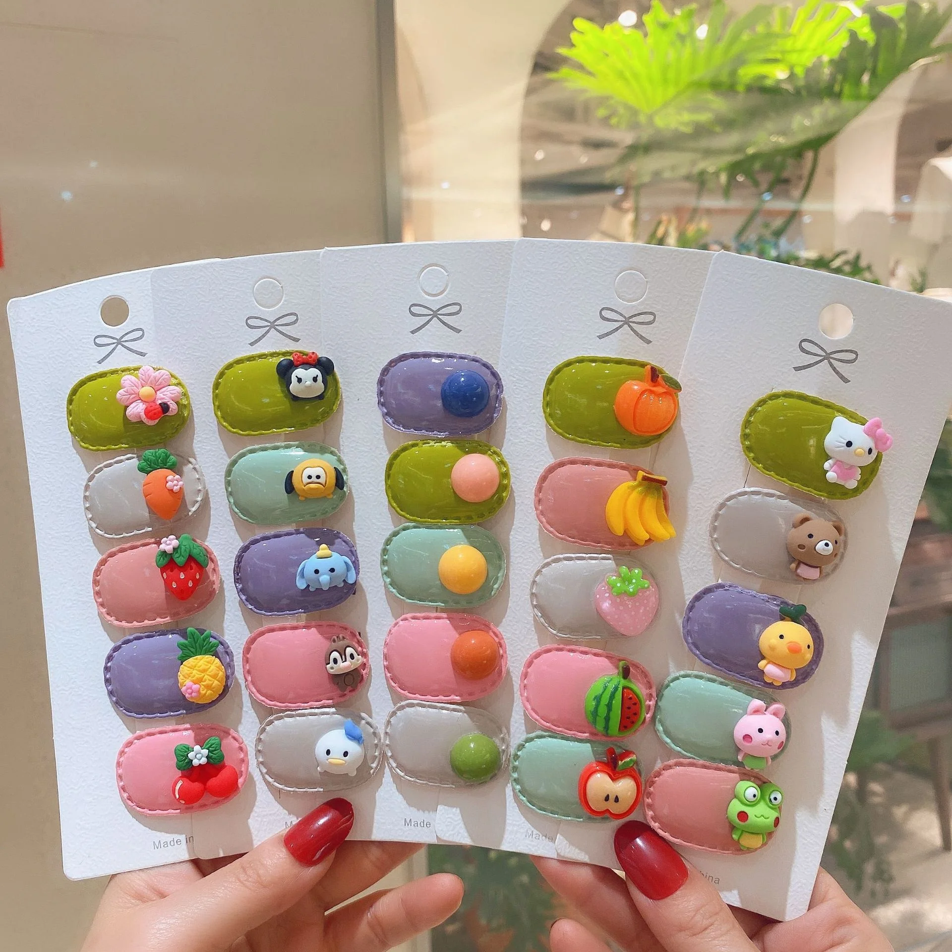 Girls Children Cute Set Shiny Candy Leather Baby Kids Tictac Hairclips Matte Suede Tic Tac Hair Clips Snap Clips For Hair