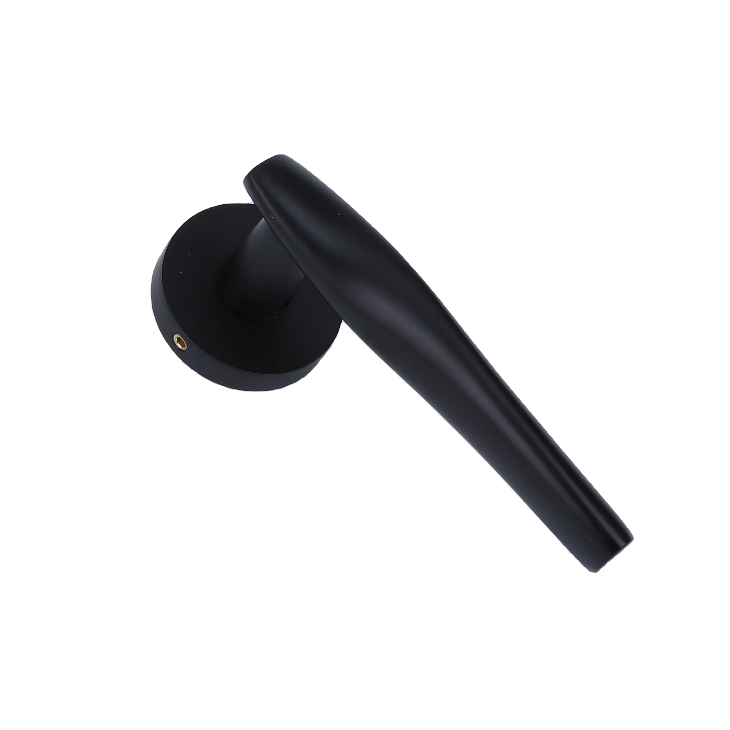 In Stock Low Moq Spain style Balcony Hotel Bathroom Door Handle Black Matte Door Lock Handle Set