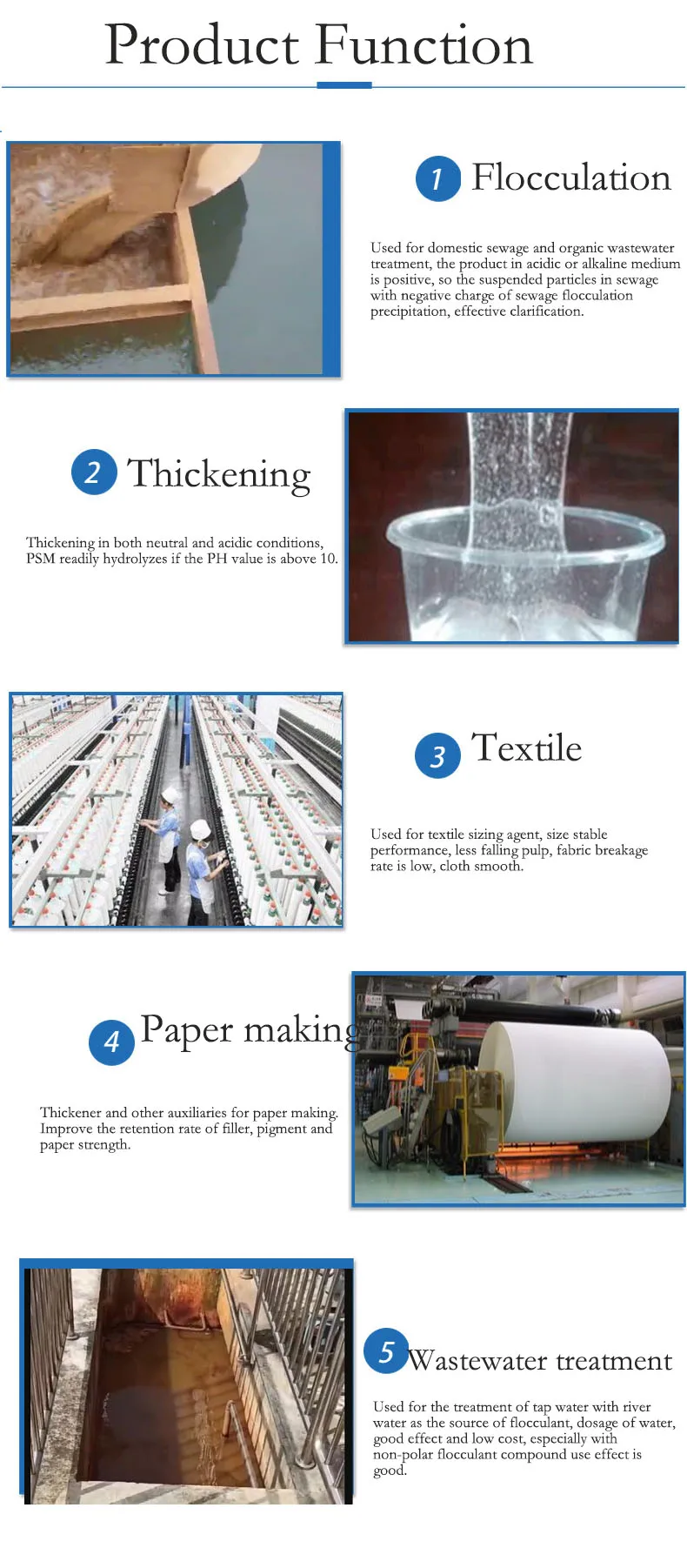 Polymer Anionic Polyacrylamide APAM Polymer for Textile Sizing Agent Flocculant Polyacrylamide