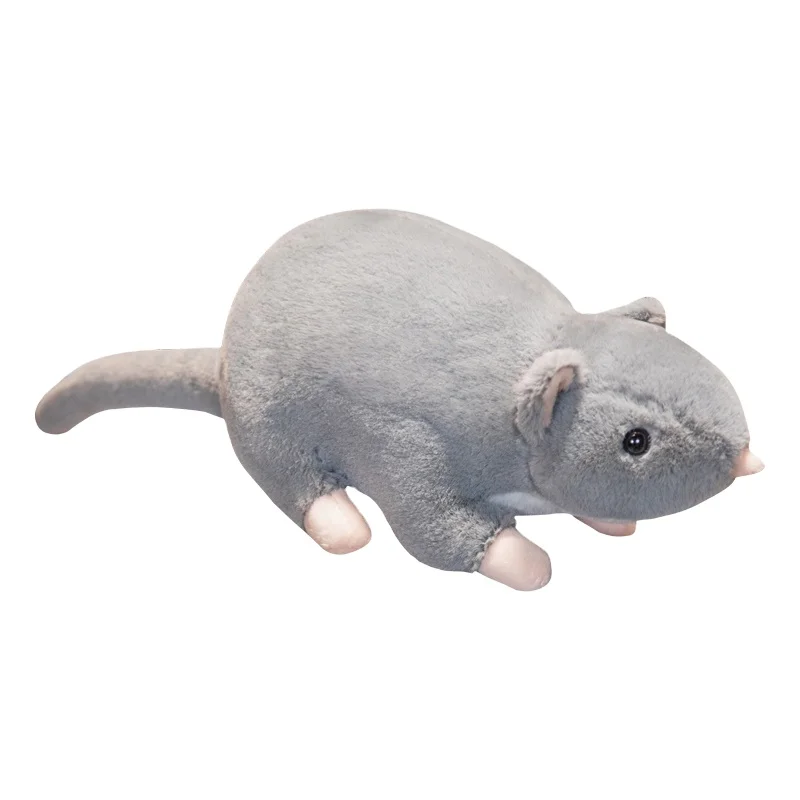 32cm Promotional Wholesale Custom Realistic Plush Grey Mouse Stuffed Animals Soft Pillows Kids Toys