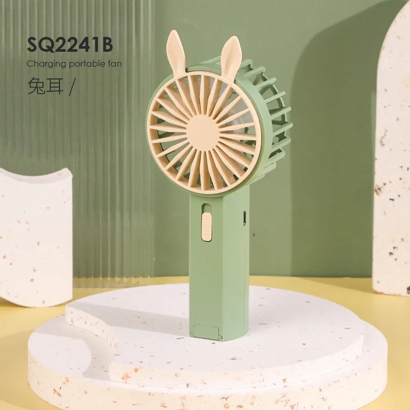 Handheld Portable Rechargeable Hand Small Usb Mini Fan Custom Mini Table Bear Cute Plastic Air Cooling Fan 5V Abanicos De Mano