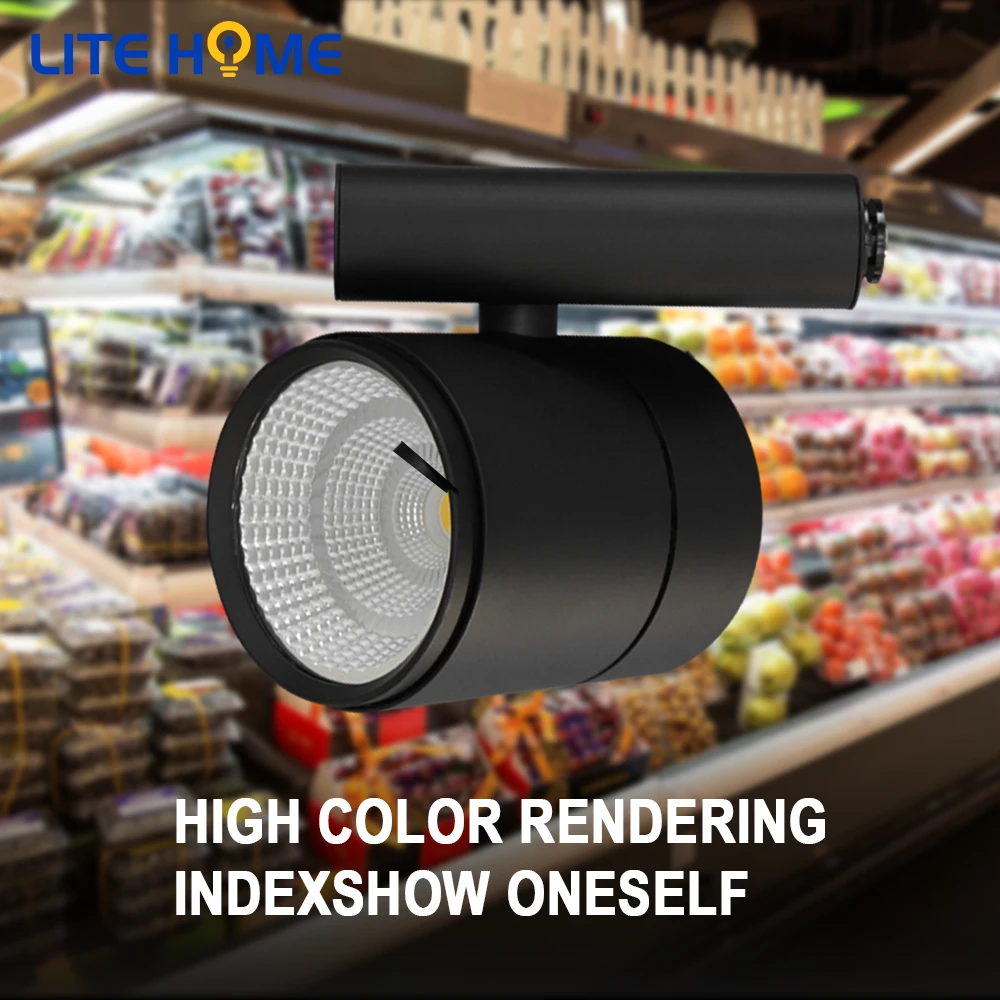 LED Track Light 40W High CRI 90 Diameter 110mm Spotlight LED COB Track Light 4 Wire for Museum Clothing stores