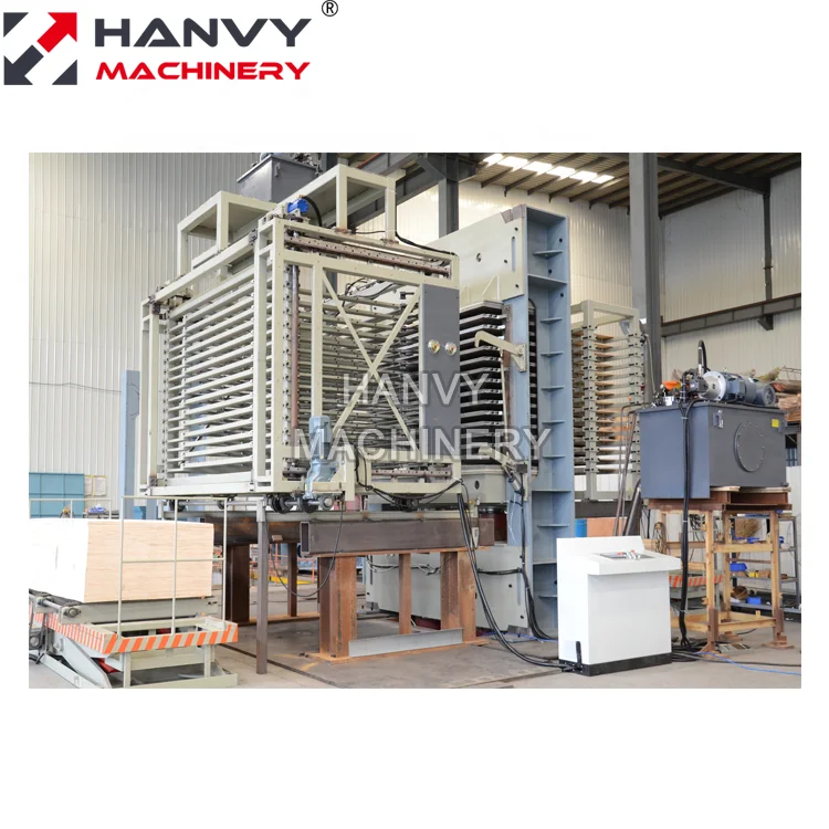 Hanvy HY214*8/8B-10 800 ton 150mm opening Semi Automatic Plywood Film Hot Press