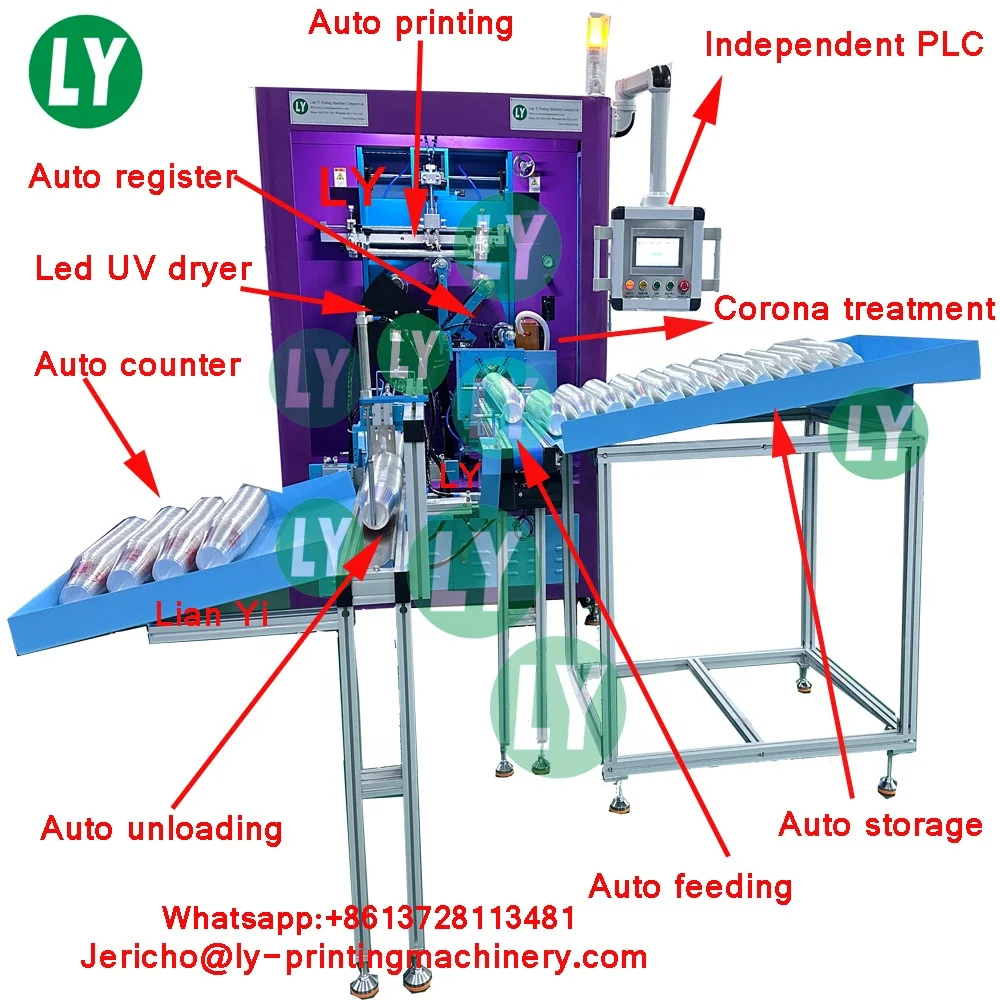 Plastic cup auto printing machine plastic cup automatic printing machine plastic cup auto screen printing machine