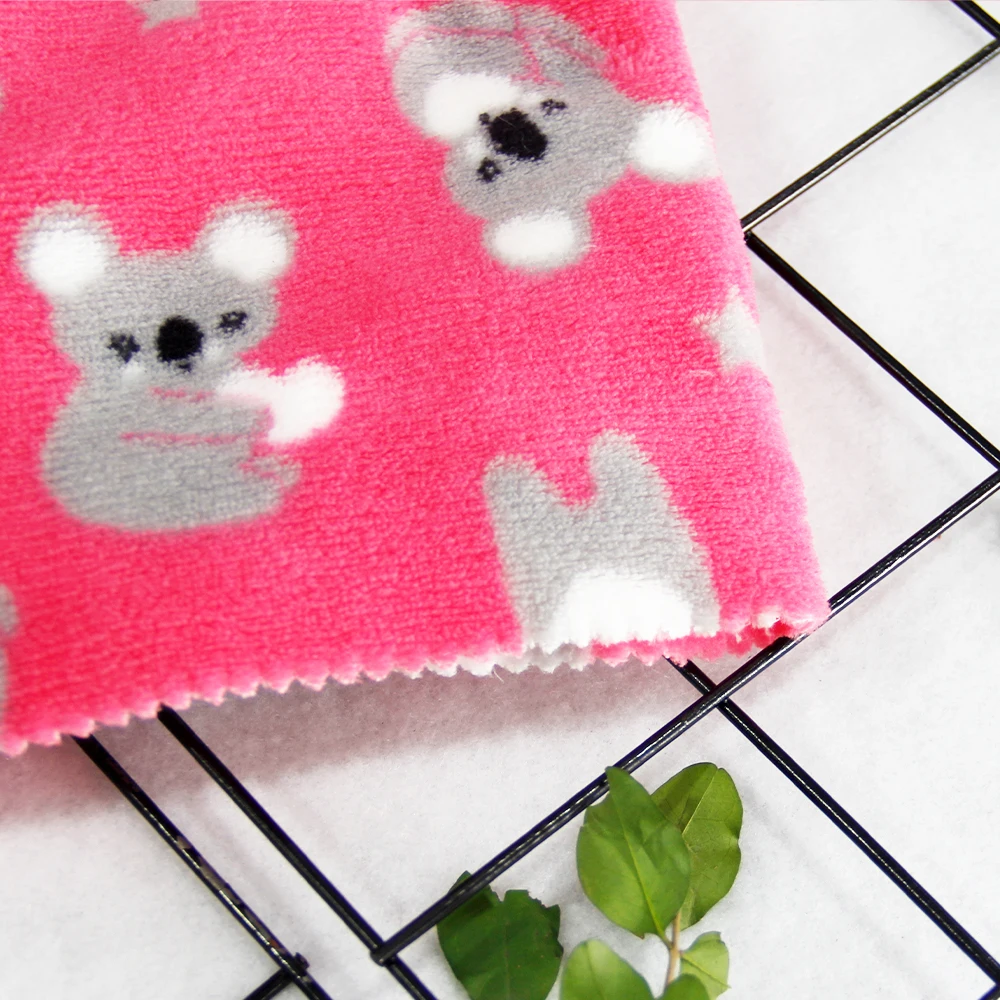 Custom 100% Polyester Double Faced Coral Fleece Fabric for Pajamas Pet Mat Home Cloths and Baby Blanket
