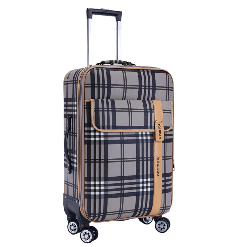 2024 Popular PU Travelling Hand Luggage Bag Password Travel Box Business Spinner Wheels Suitcase Trolle