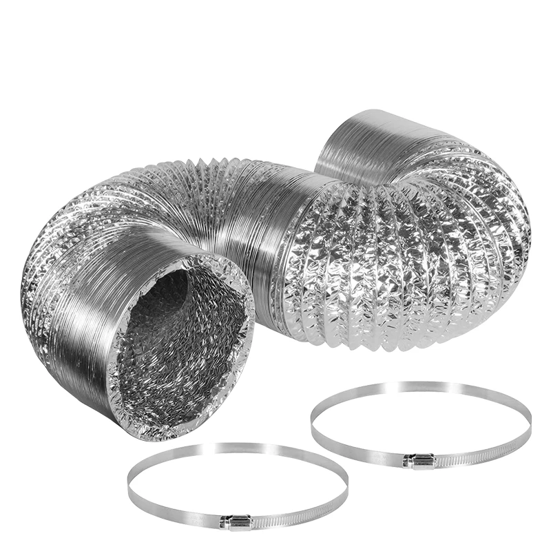 6 дюймов, 25 футов, неизолированный гибкий воздуховод, алюминиевый воздуховод, вентиляционный шланг, вентиляция ОВКВ