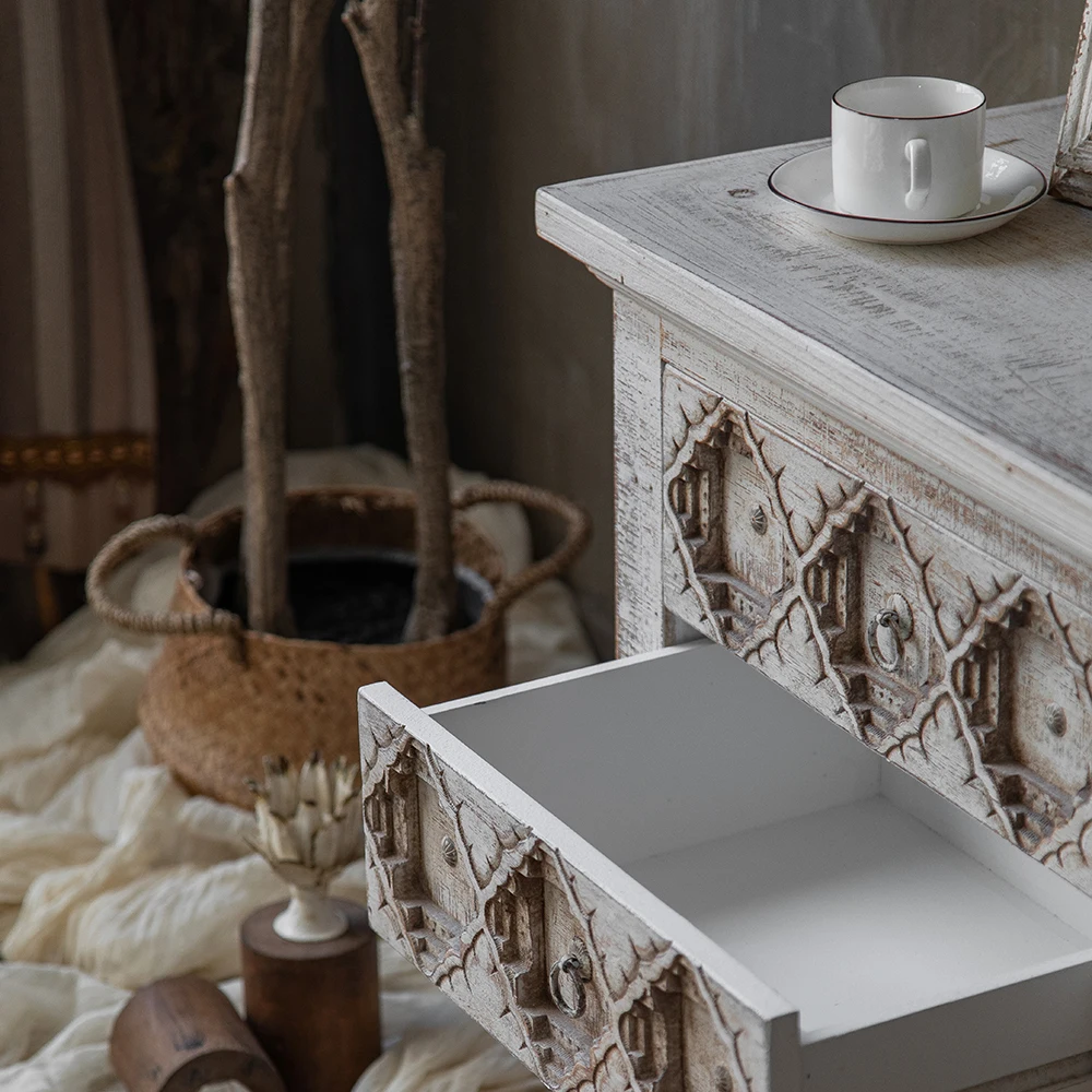 Antique Vintage Reclaimed Wooden Carved Door Side Board Retro Accent Cabinet Storage Chest Of Drawers Living Room Cabinets