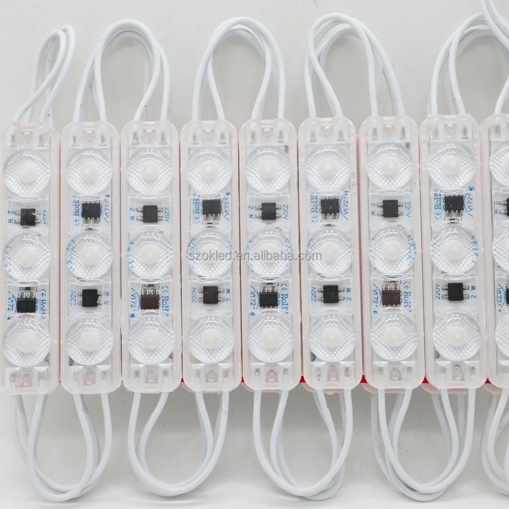 New IP65 Ultrasonic cold white 7516 driverless direct 110V AC SMD3030 modulo Advertising sign 2w injection SMD led modules 220V