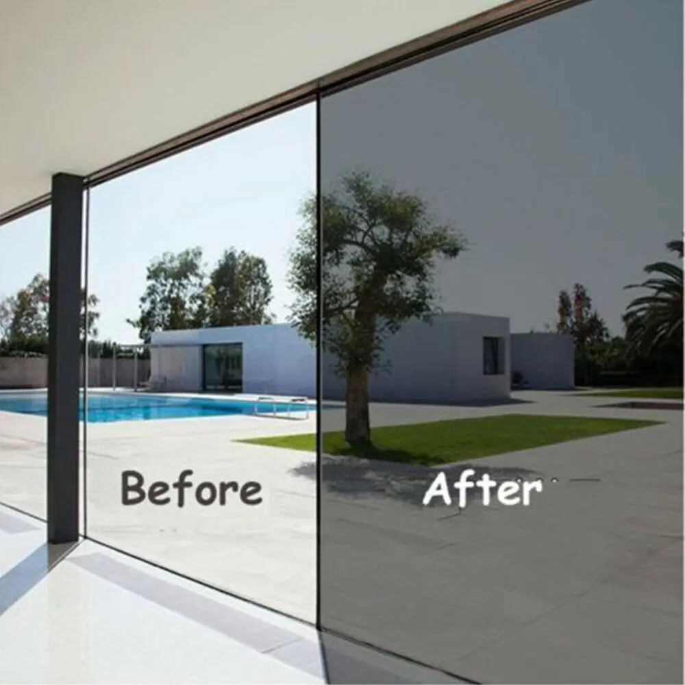 
30cm*100cm One-way Glass Self Adhesive Mirror Window Film DIY Solar Tint Reflective Insulated Foil Privacy 
