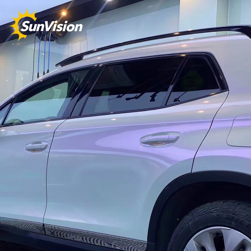 Автомобильная виниловая пленка на заказ рулон пленки белого цвета хамелеон от до фиолетового красного золота с блестящей пленкой