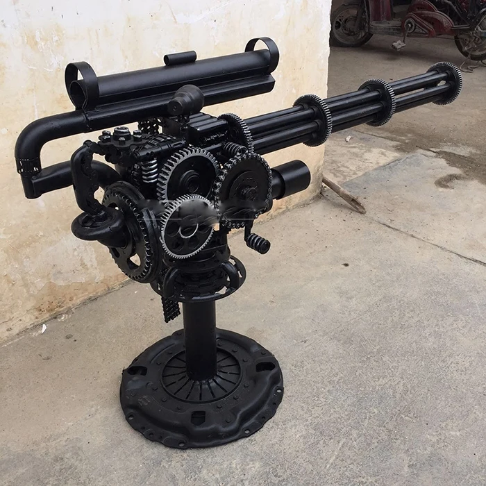 Aetro punk industrial submachine gun model with bar metal decorations