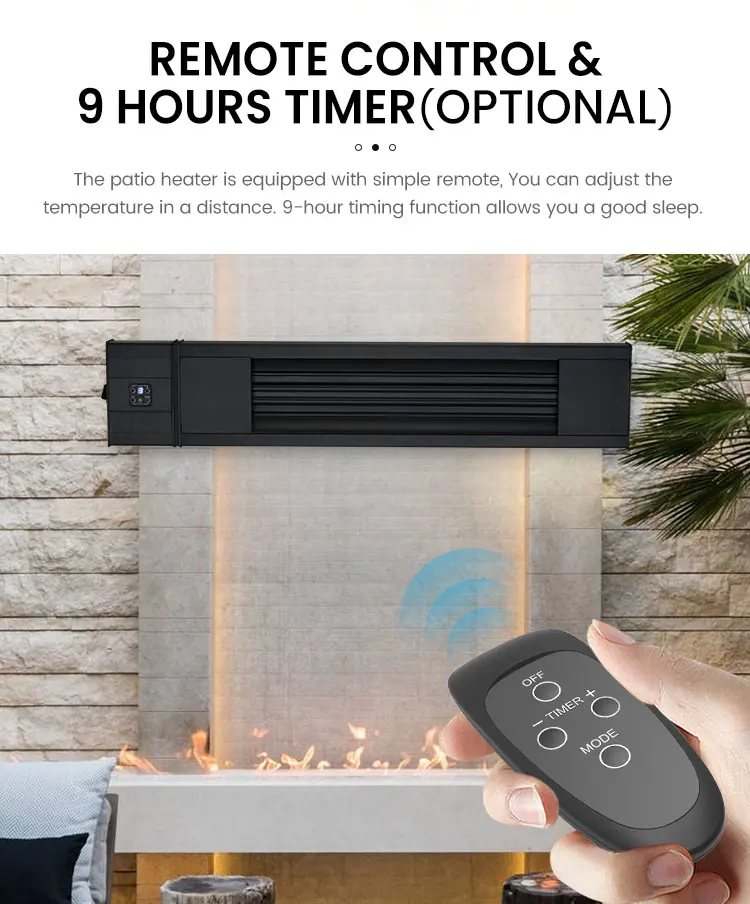 Factory Hot Sales 1800W Electric Aluminium Far Heating Infrared Wall Mounted Electronic Heater