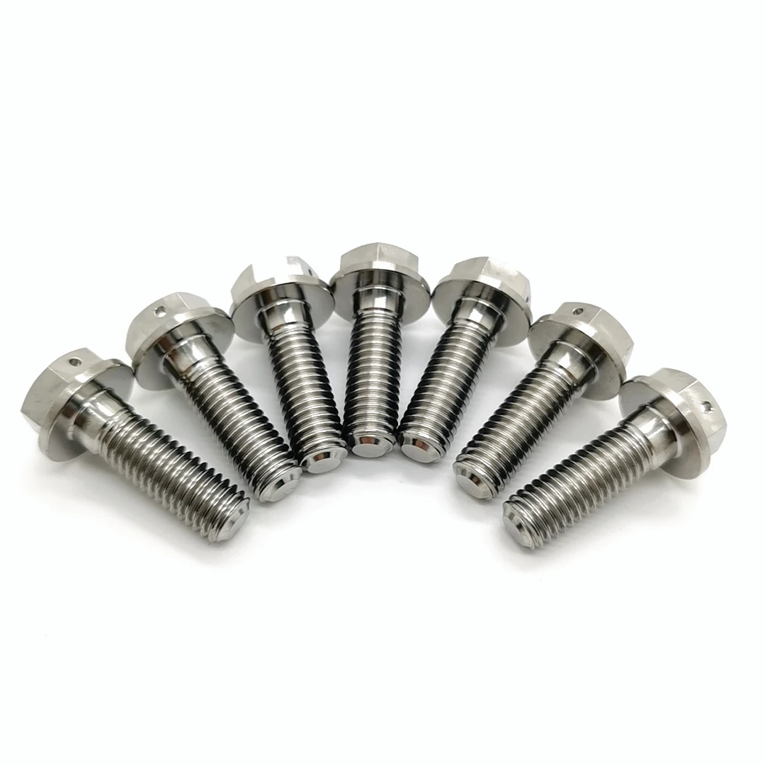 ZFTI Factory sale    Customization  GR5 Gr2   titanium bolt and nut  flange bolt support color customiztion