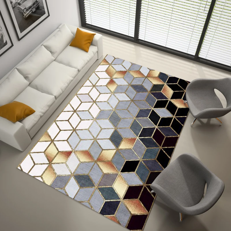 Factory supply 100% polyester colorful 3d area rugs carpets living room luxury