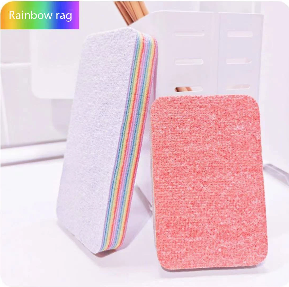 Kitchen Replaceable Rainbow Microfiber Cleaning Rug Multi-purpose Soft 12 Layers Rags Cloths dust remover bath pva magic sponge