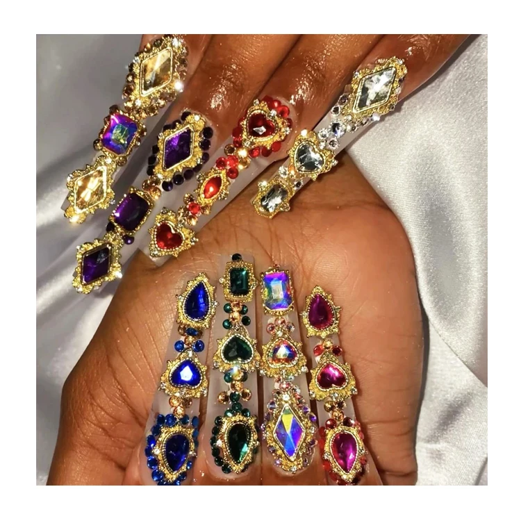 24 Grid Luxurious Nail Charms Boxed Evil Eye Bowknot Alloy Zirconia Mixed Diy Nail Stickers And Diamond Nail Art Jewelry Set