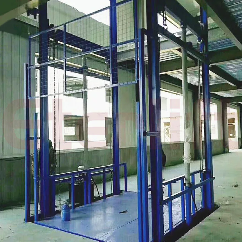 Warehouse Guide Rail Cargo Lift Platform Freight Elevator hoist Price