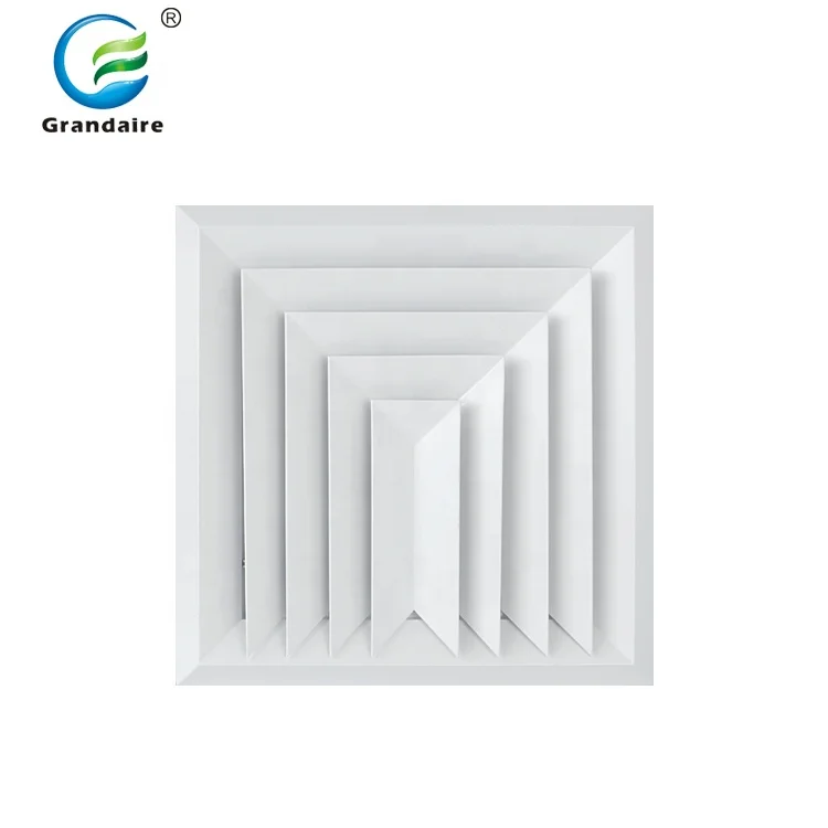 Air Conditioner Aluminium 3 Way Square  Ceiling Air Diffusers