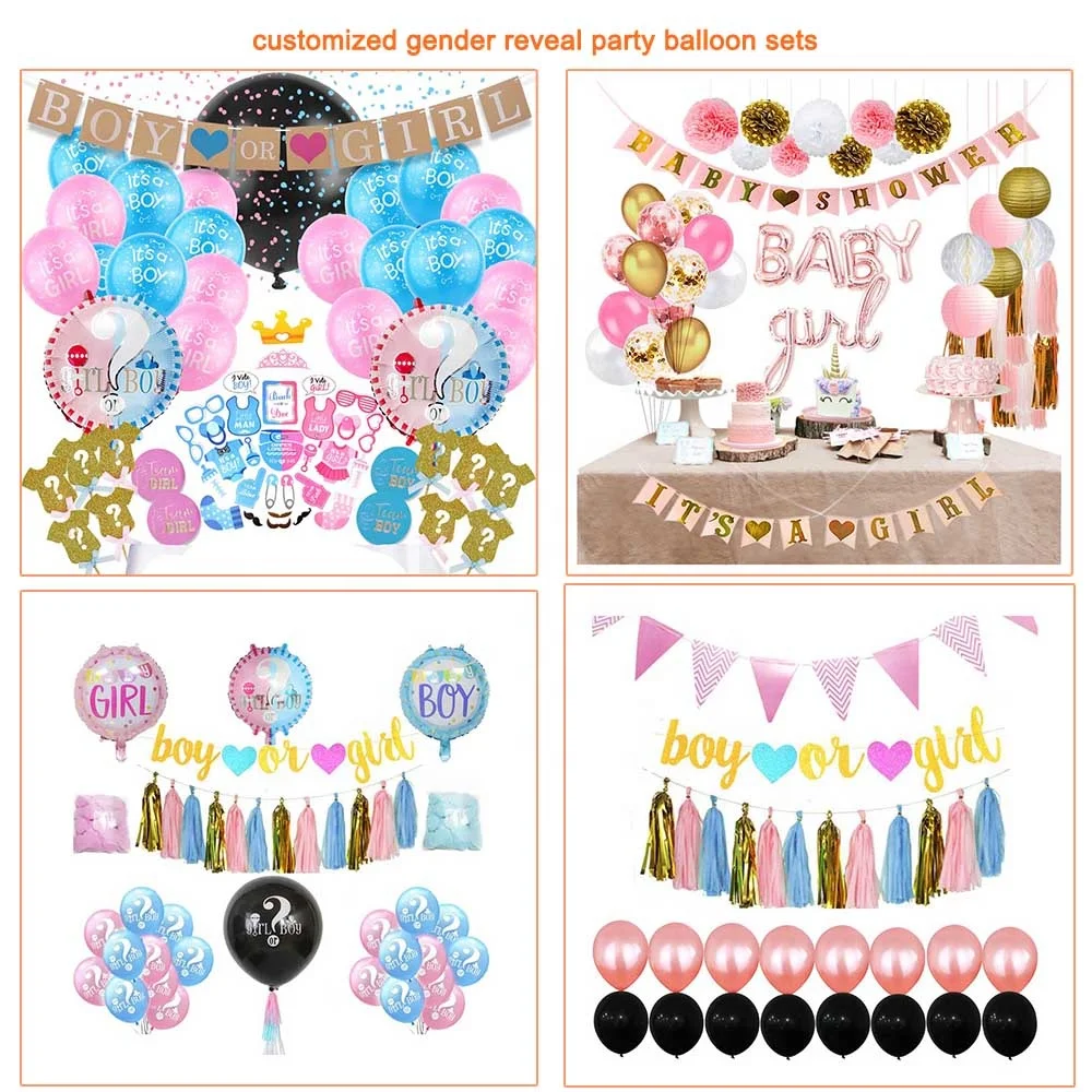 Party Decorations Supplies Baby Girl or Boy Ballon Confetti Gender Reveal Balloon
