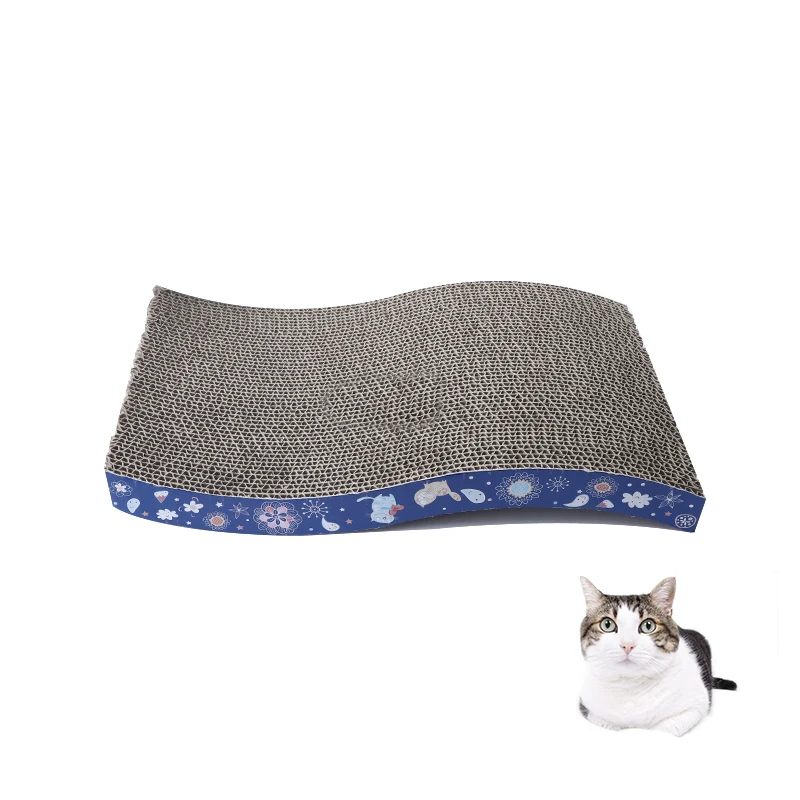New design bed shape cardboard cat scratcher board,cat scratch pad