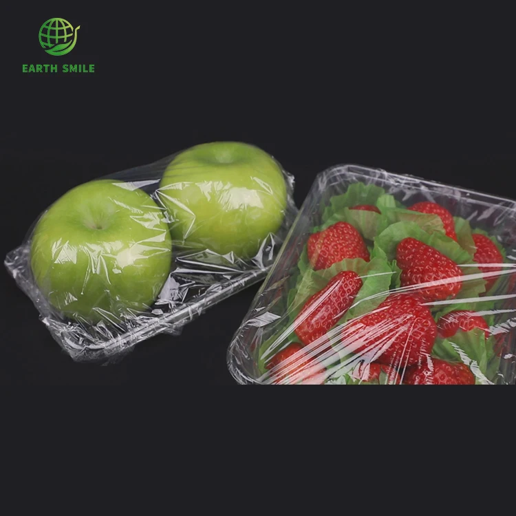 Shrink Strong Custom PLA PBAT Cornstarch Food Grade PE PVC Cling Film Compostable Small Plastic Wrap