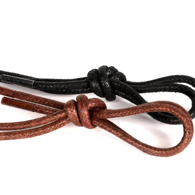 Leather Shoelaces Cotton Waxed Shoelaces Round Shoe laces Boot Shoes Laces Waterproof Leather Shoelace Strings