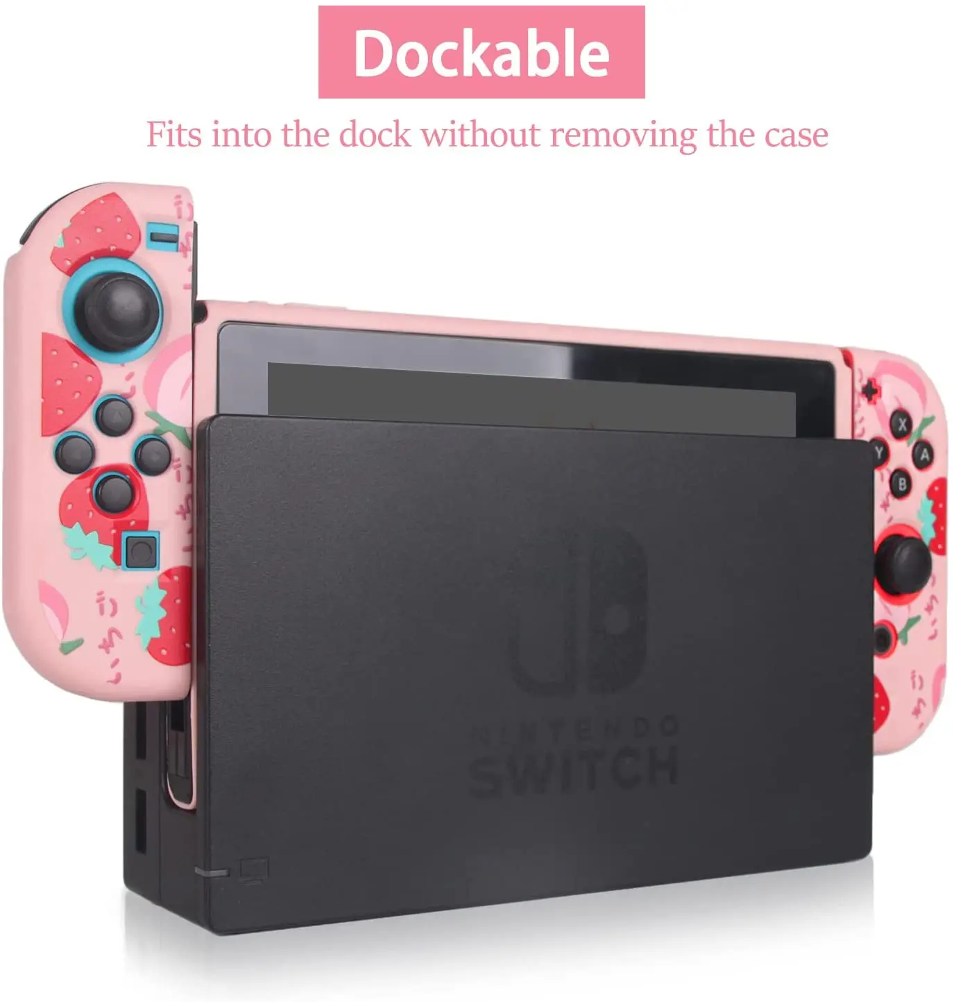 New Pink Cute Strawberry Protector Cases for Nintendo Switch Accessories Soft TPU Shell Cover for Nintend Switch Skin Case