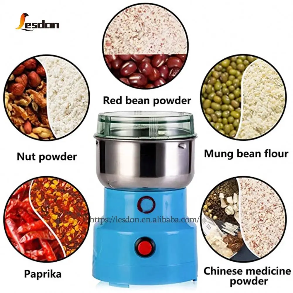 Bean Corn Mill Spice Grinder Removable Bowl Stainless Steel Electric Coffee Grinder