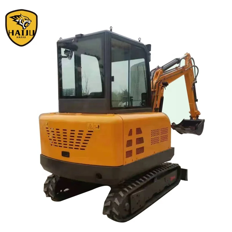 China Made 2.4Ton 2.5Ton HJ35 Micro Mini Excavator Garden Farm Excavator Machine With Closed Cabin Prices