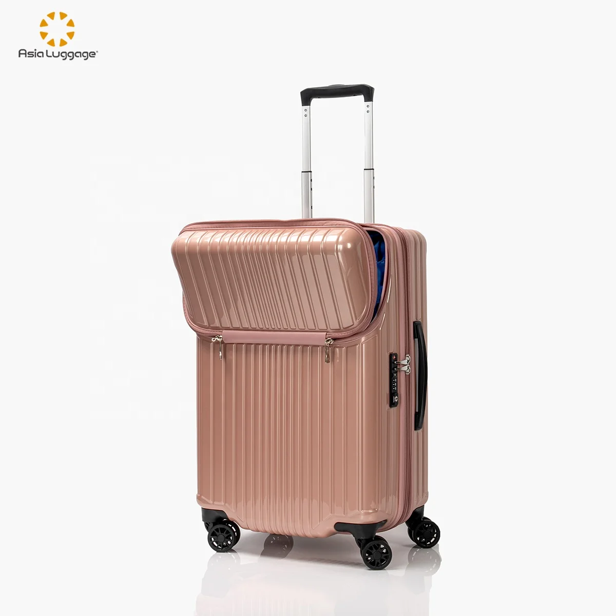 New fashion lightweight PC luggage trolley suitcase 18 22 inch travel luggage with laptop bag