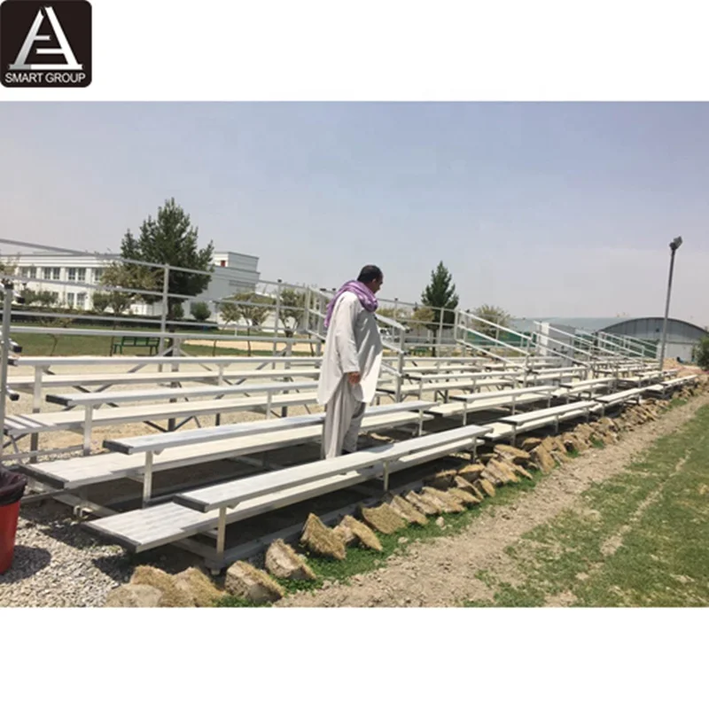 5 rows double footboard event outdoor bleachers aluminium stadium stand seating with guardrail