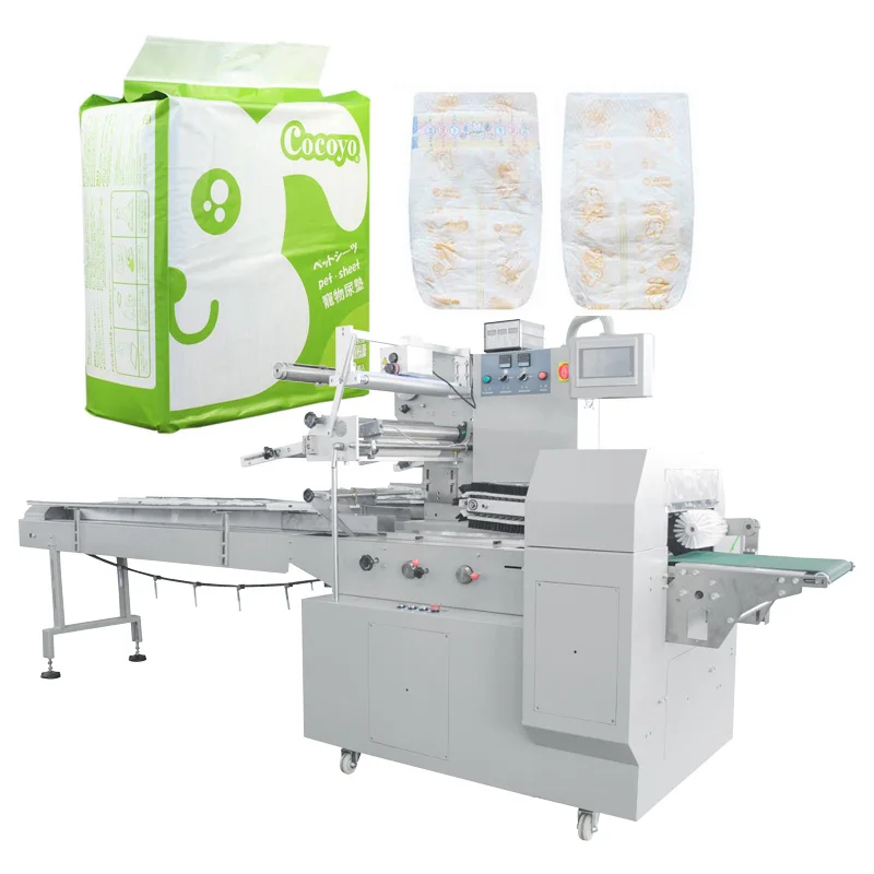 Chinese manufacturers automatic chocolate jelly gummy popsicle baby diaper pack  pillow packing machine