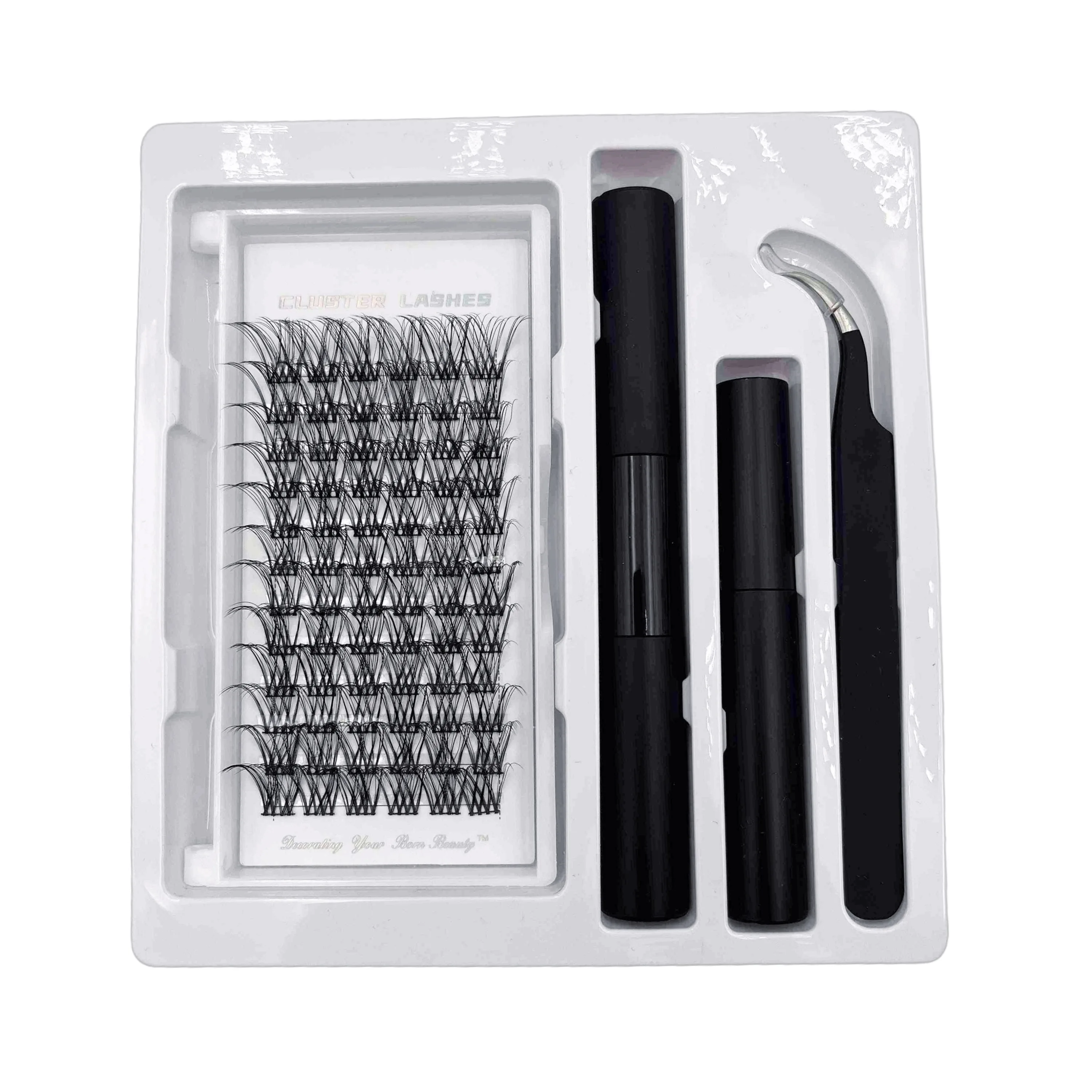Hilash your own brand  cluster natural lash diy segmented cluster lashes personalized